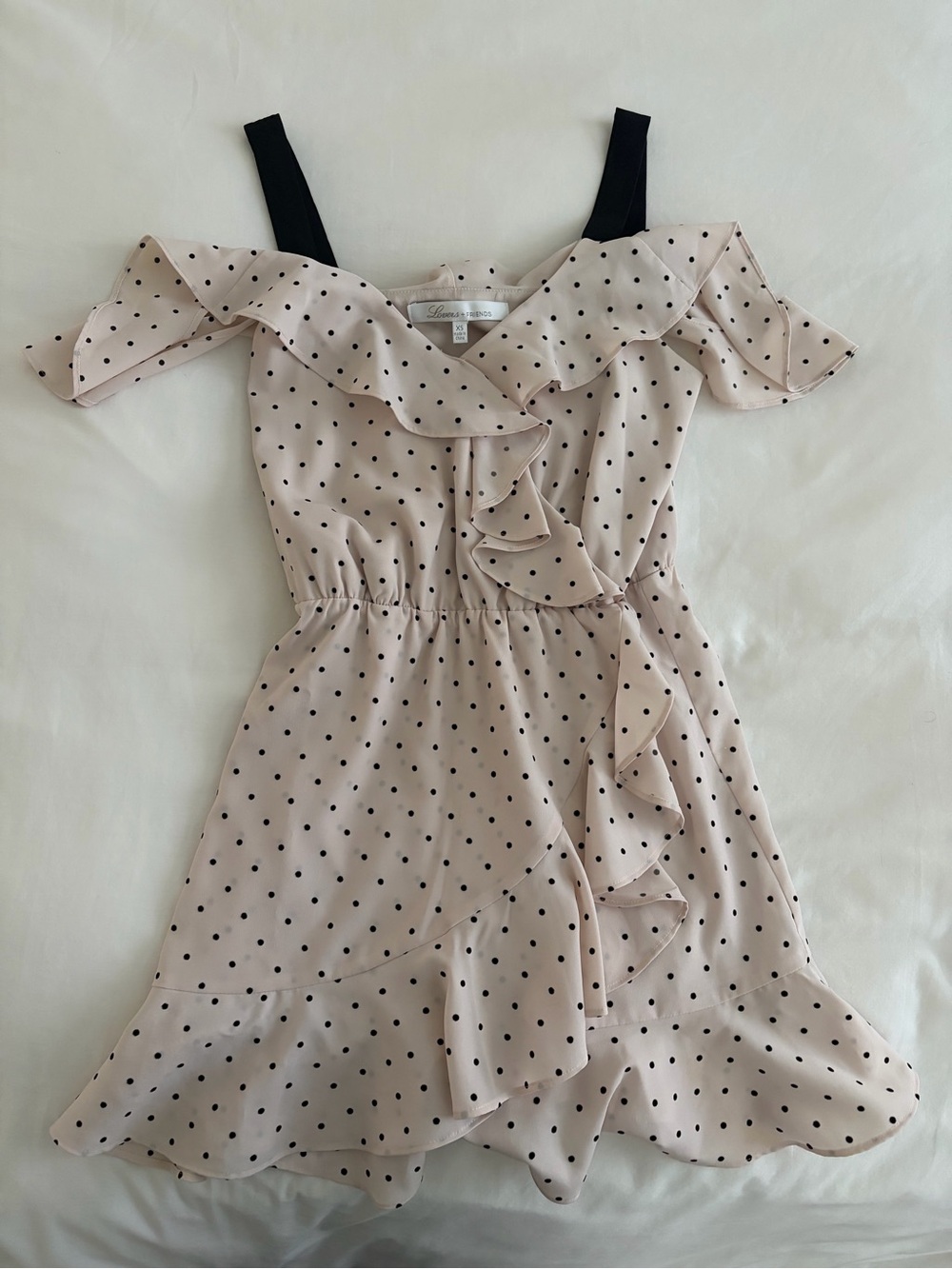 Lovers + Friends Polka Dot Ruffle Dress XS